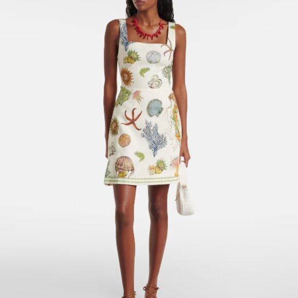 Alémais Sea linen minidress
